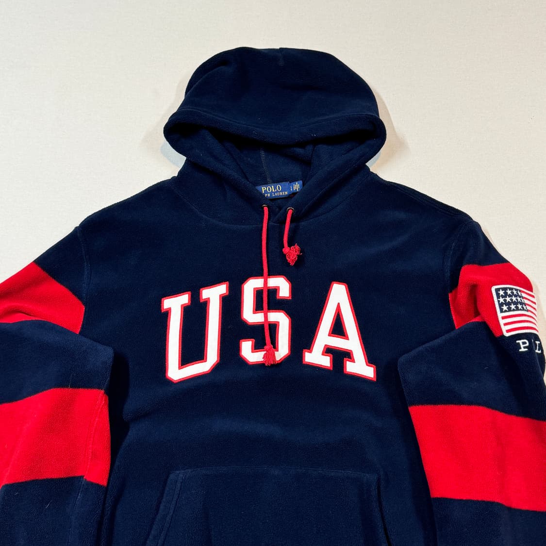 L) 폴로 랄프로렌 USA 성조기 플리스 후리스 후드티 상품이미지3