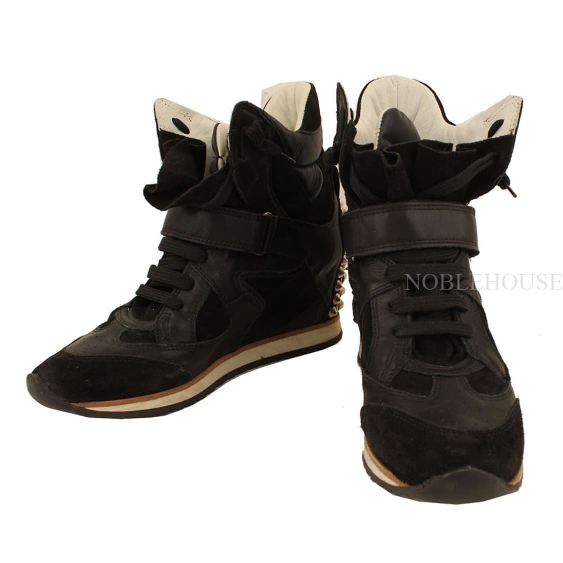 엘레나치 블랙 스웨이드 스터드 하이탑 스니커즈 37 상품이미지2