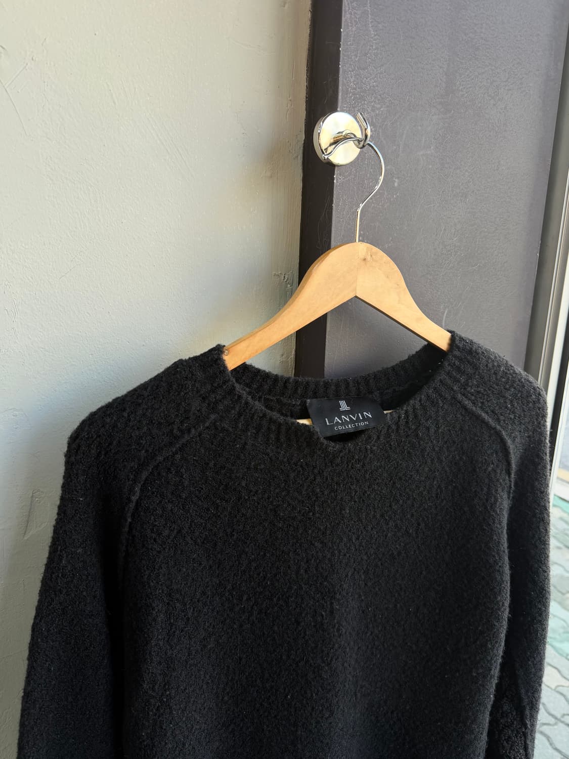 랑방 컬렉션 앙고라 블렌딩 블랙 니트 스웨터 상품이미지3