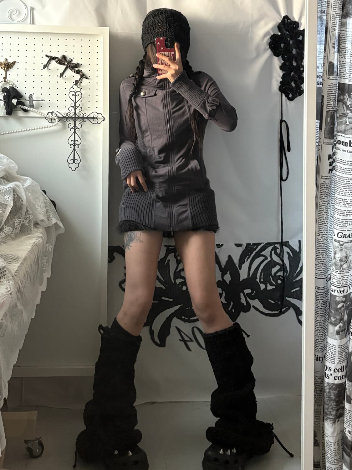 • charcoal gray pocket two-way zipup 상품이미지3