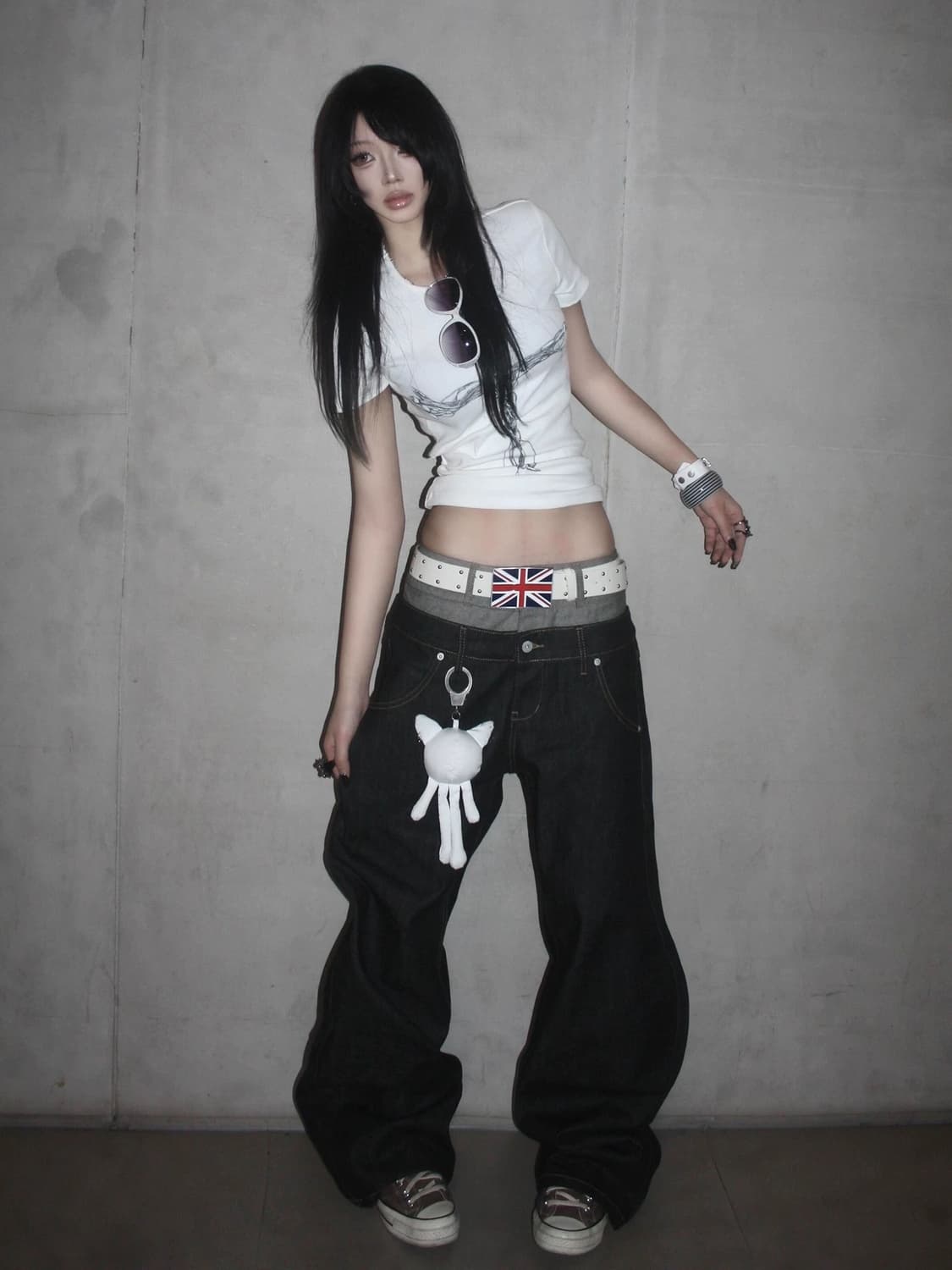 크로스 와이어 프린팅 슬림핏 반팔 티셔츠 상품이미지3