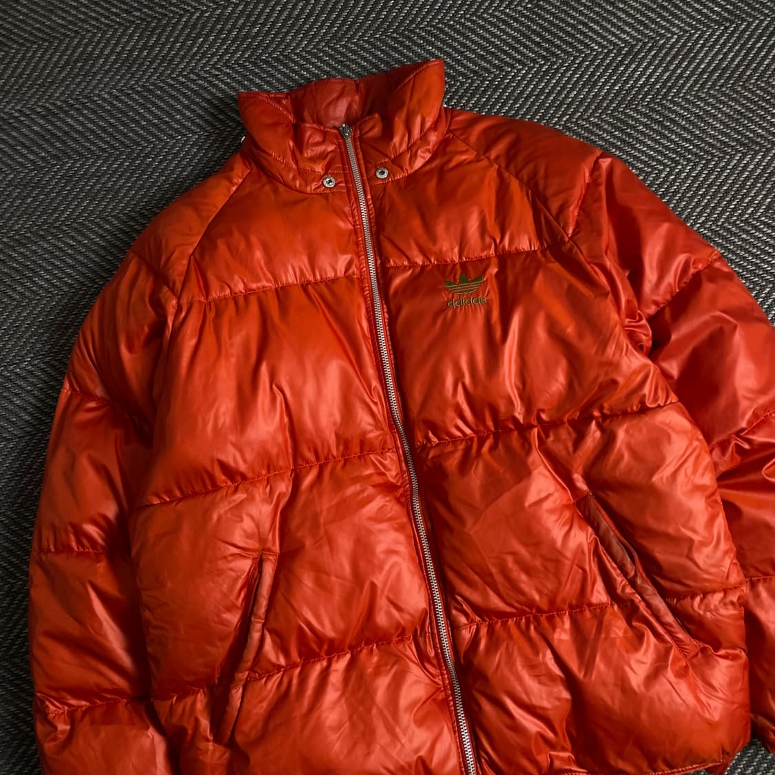 00s 아디다스 트레포일 올드스쿨 유광 패딩 오렌지y 3661 상품이미지1