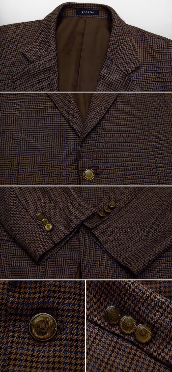로가디스 골든텍스 울실크 체크 블레이저 자켓 (100) 상품이미지9