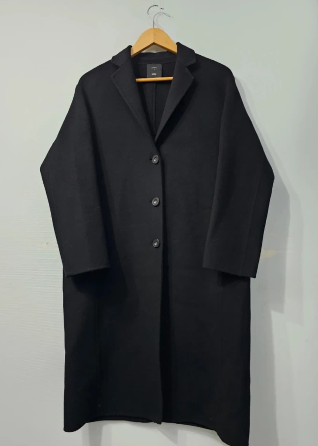 한섬 시스템 SYSTEM 캐시미어 블랙 오버핏 롱코트 ~66 상품이미지1