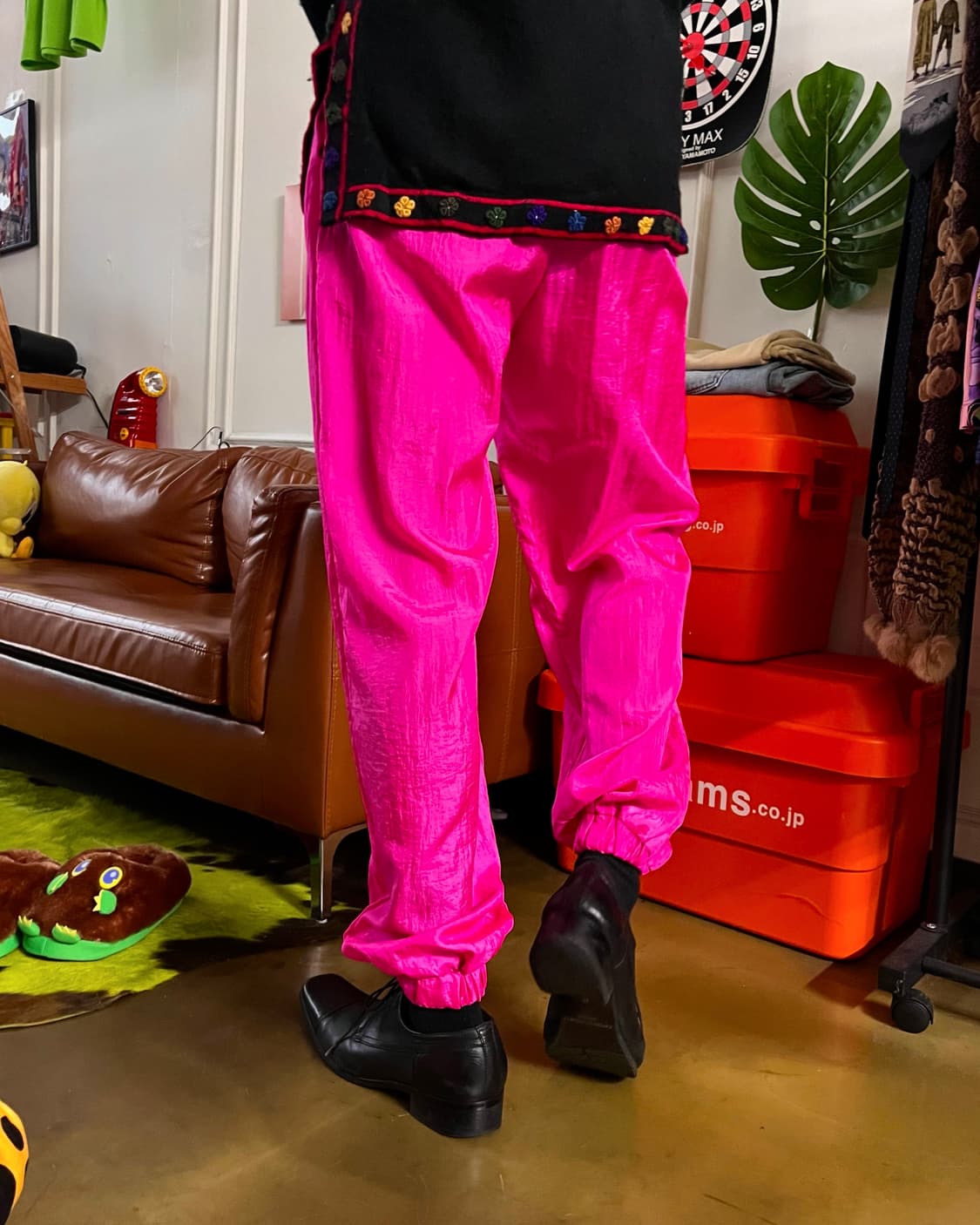 JPN Vintage Hot Pink Nylon Track Pants 상품이미지3