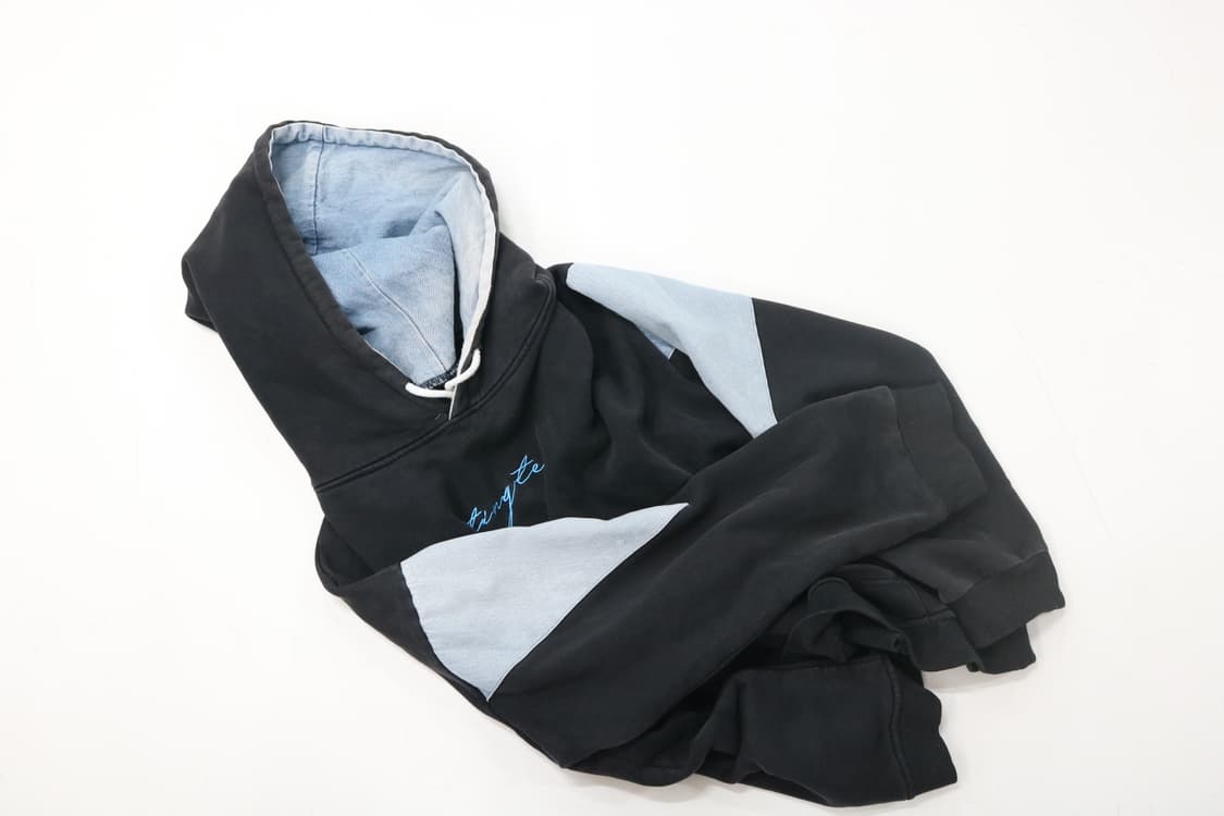 팅글러 Tingte 빈티지 데님 배색 후드 스웨트셔츠 상품이미지6