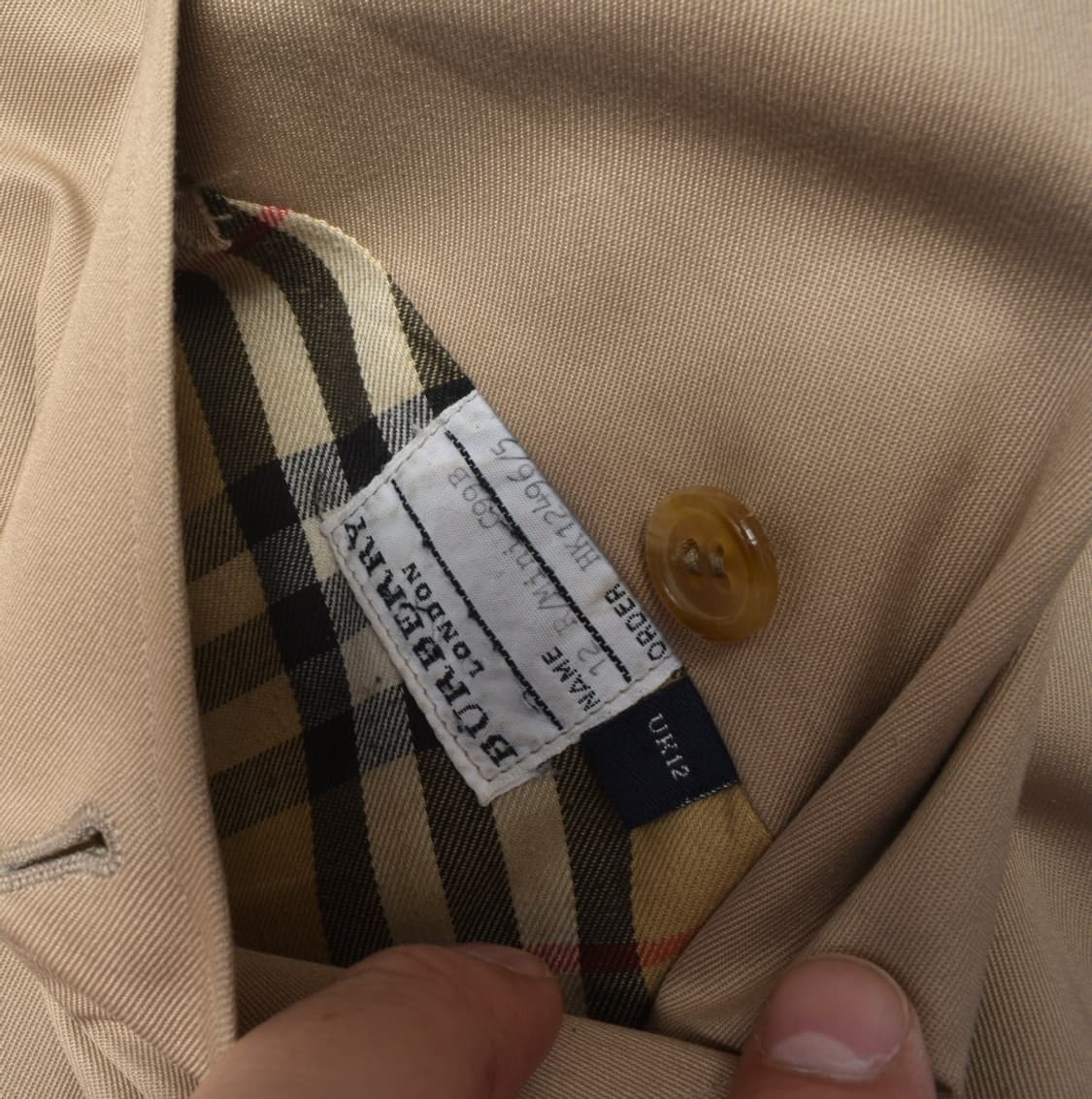 90S 버버리 트렌치 코트 여성 UK12 N0768 상품이미지8