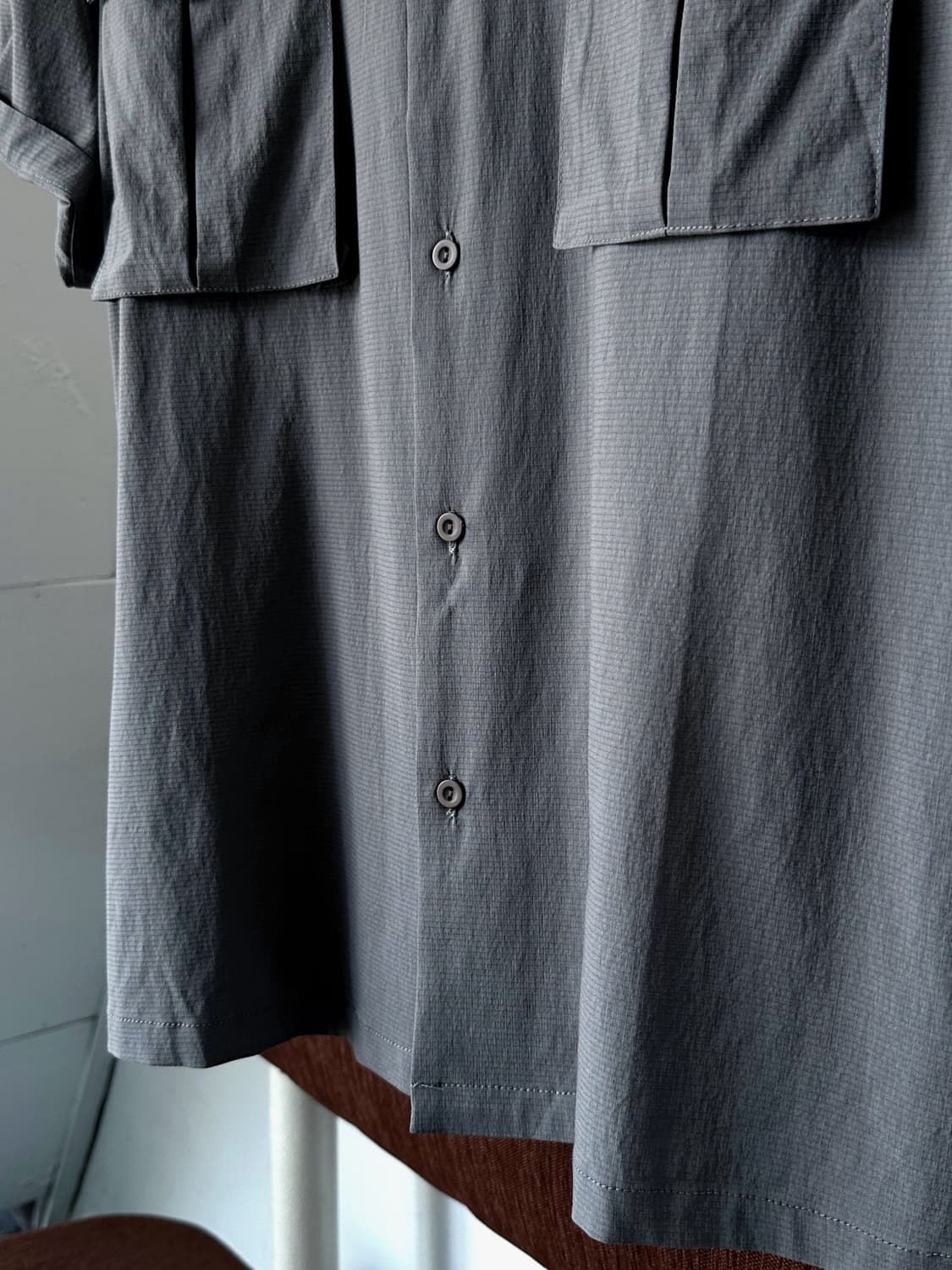 Rayon nylon blend stretched mil shirt 상품이미지3