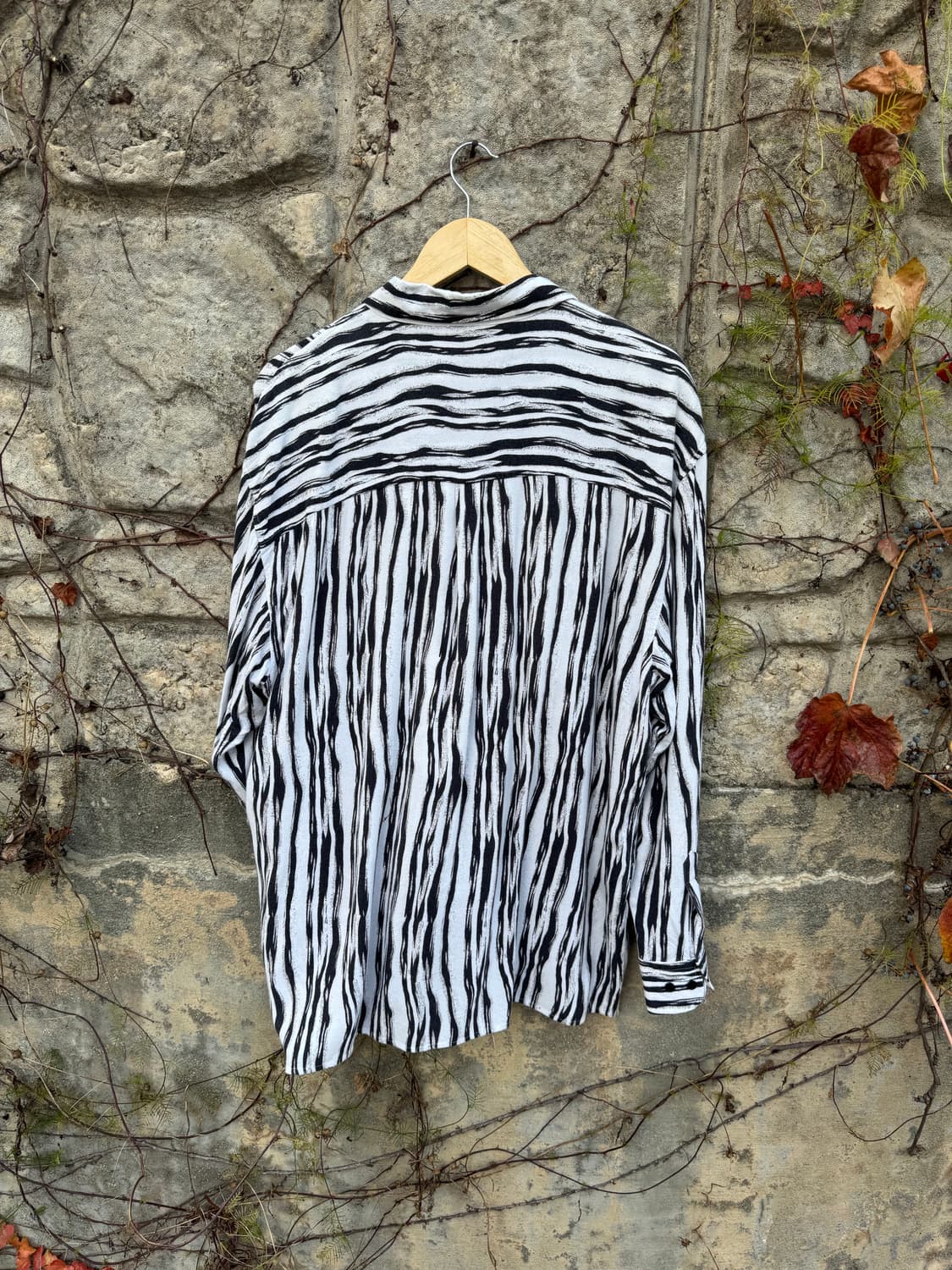 일본빈티지 비스코스 원단 지브라 패턴 얼룩 무늬 셔츠  상품이미지2