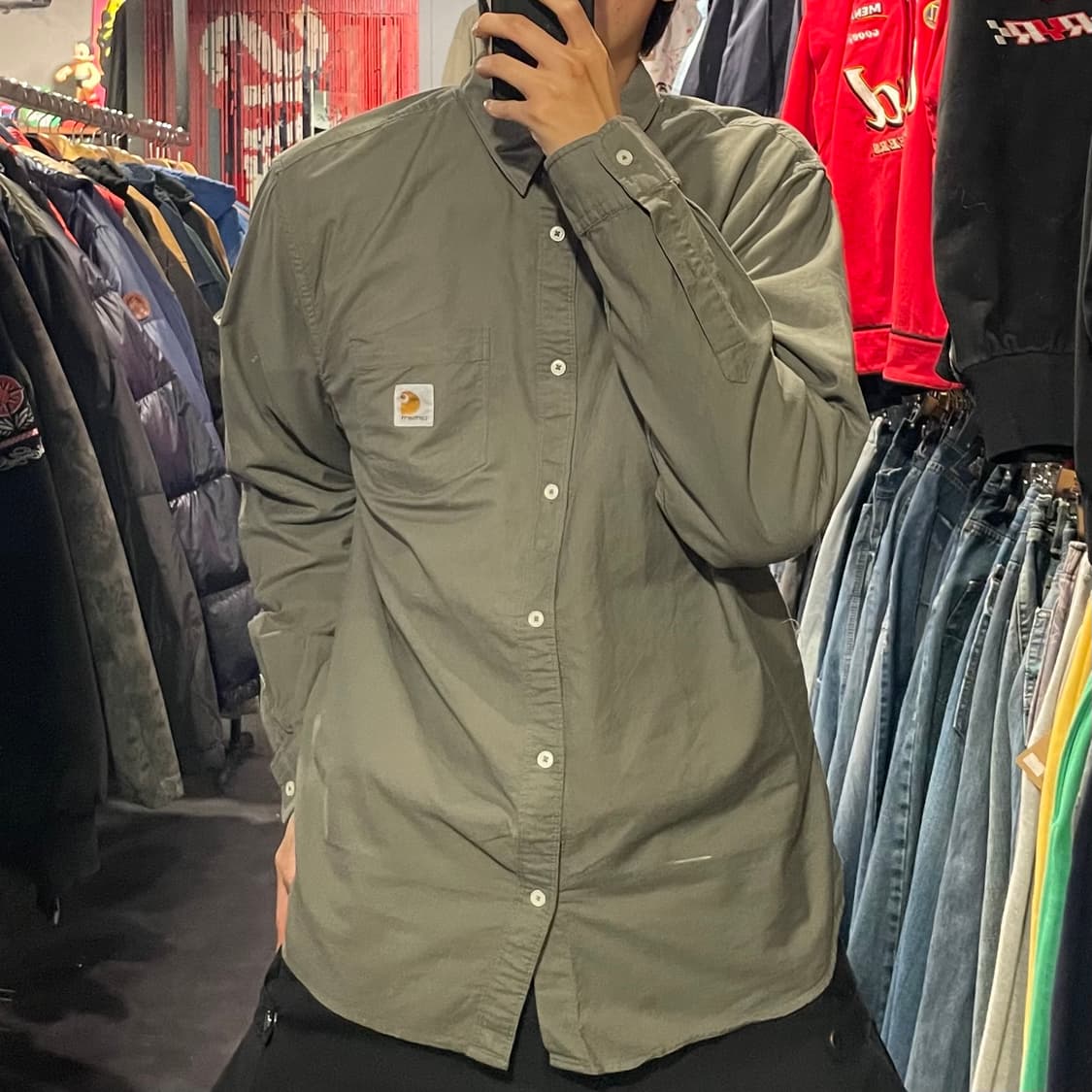 [IM] carhartt 칼하트 카키 긴팔셔츠 상품이미지3