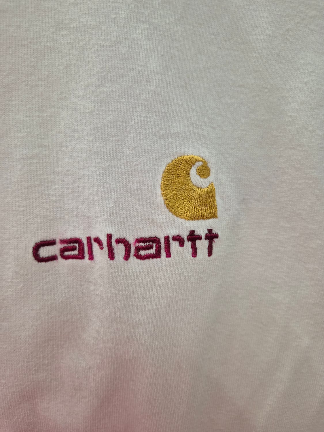 칼하트 화이트반팔 버건디로고 M 상품이미지6