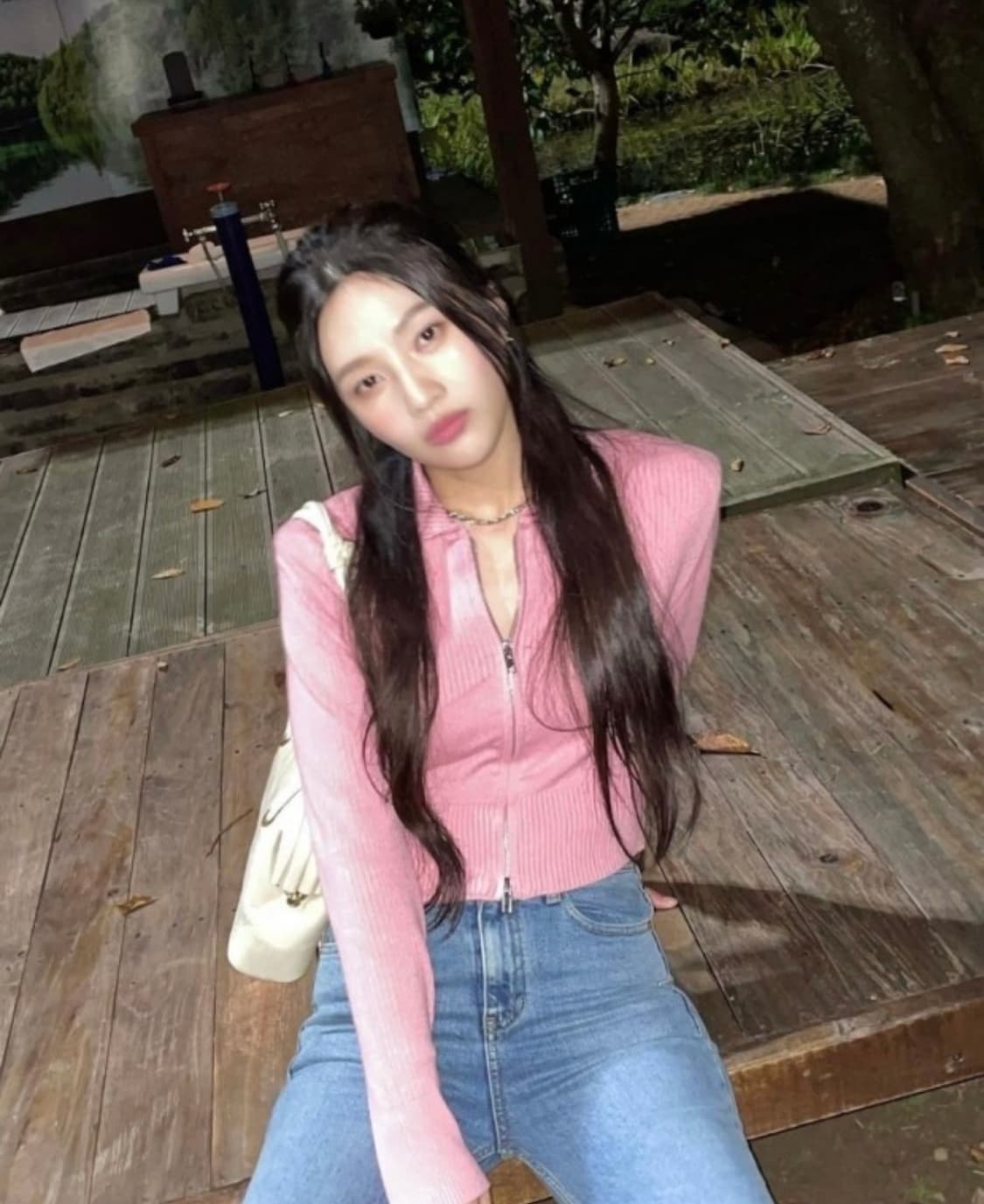 22FW 인스턴트펑크 슬림니트집업 핑크 상품이미지1