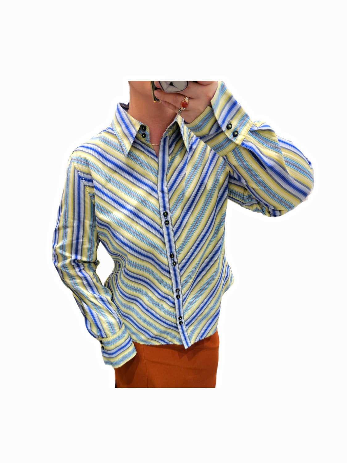 80-90's Tommy Hilfiger 사선 스트라이프 셔츠 상품이미지2