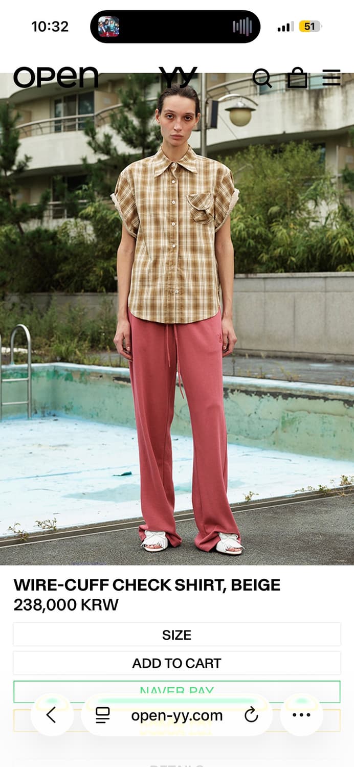 오픈yy 와이어 체크셔츠 브라운 상품이미지2