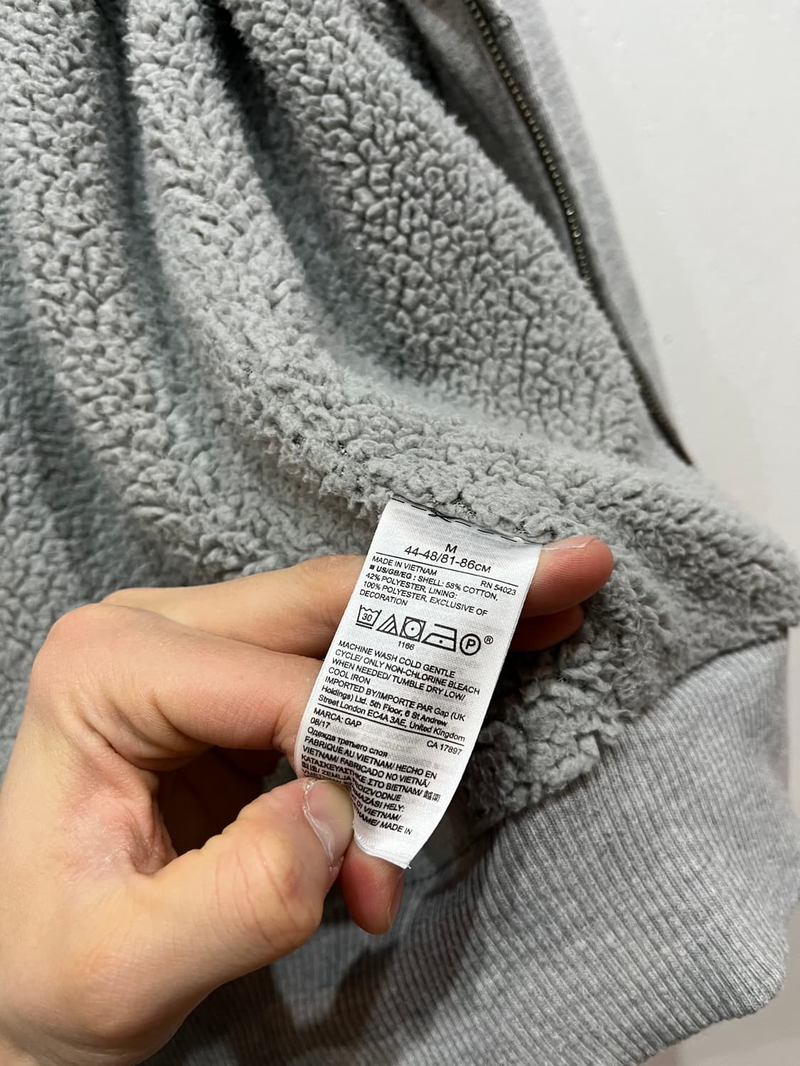 GAP 갭 이너플리스 후드집업 그레이 상품이미지5