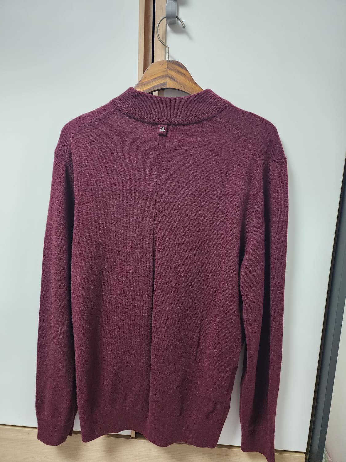 알레그리 캐시미어 모크넥 니트 와인색 상품이미지4