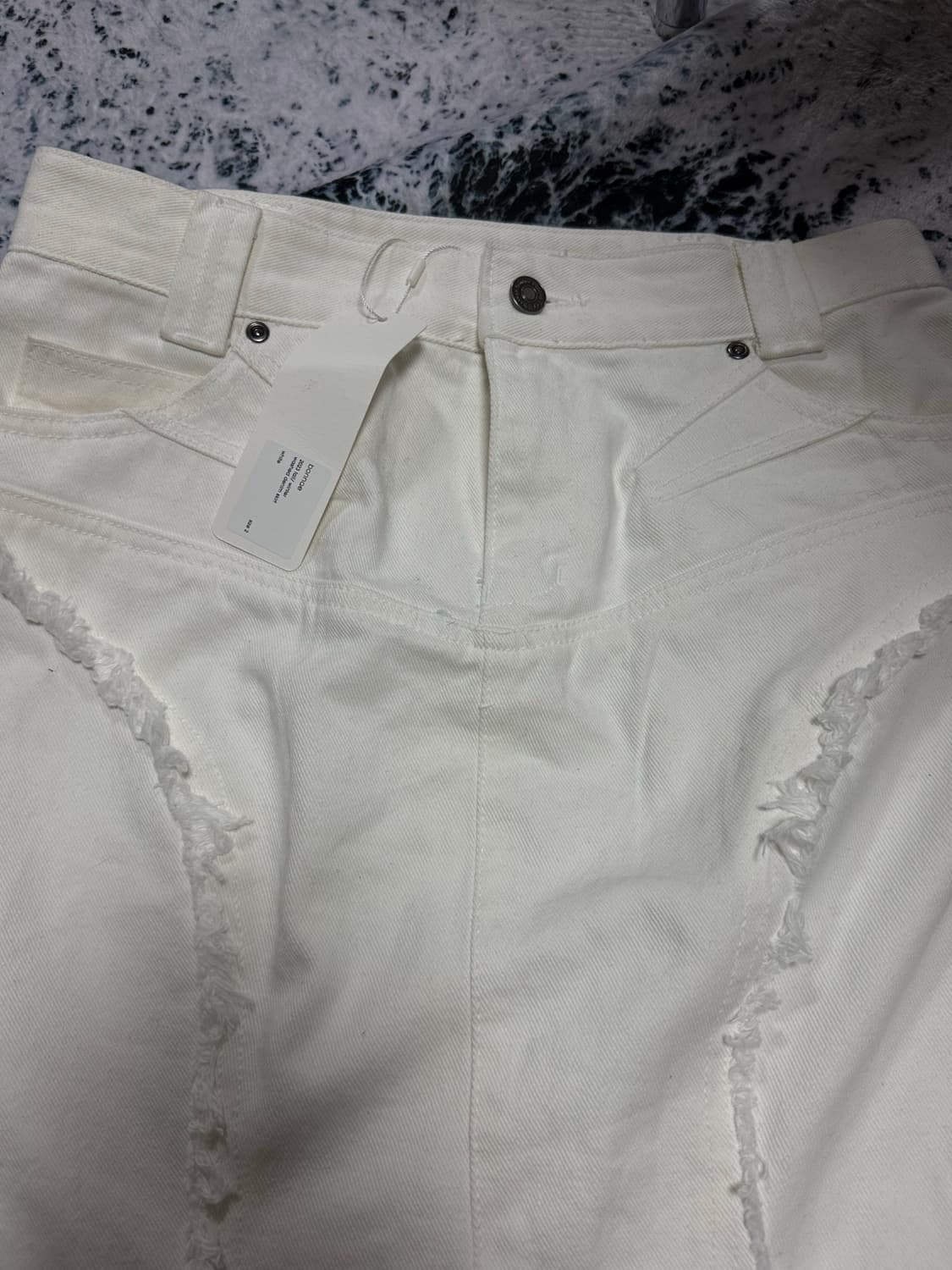 [2] 본네 워시드 데님 스커트 화이트 상품이미지2