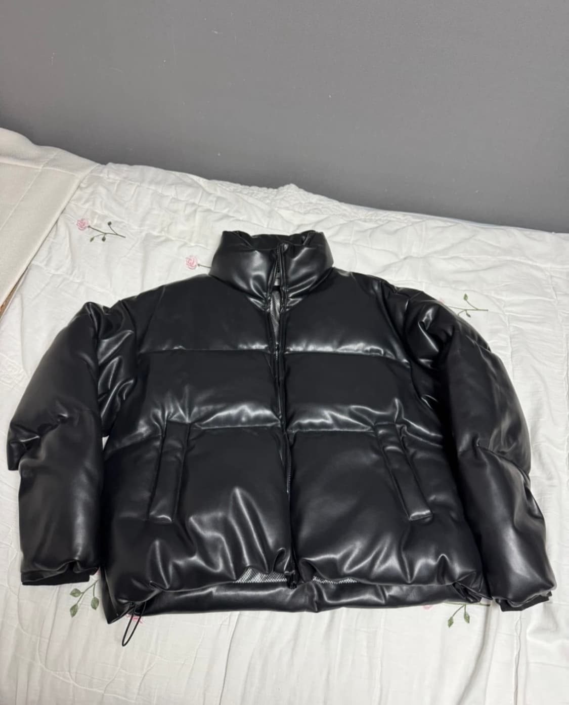 비건레더 숏 패딩(블랙) M  상품이미지1