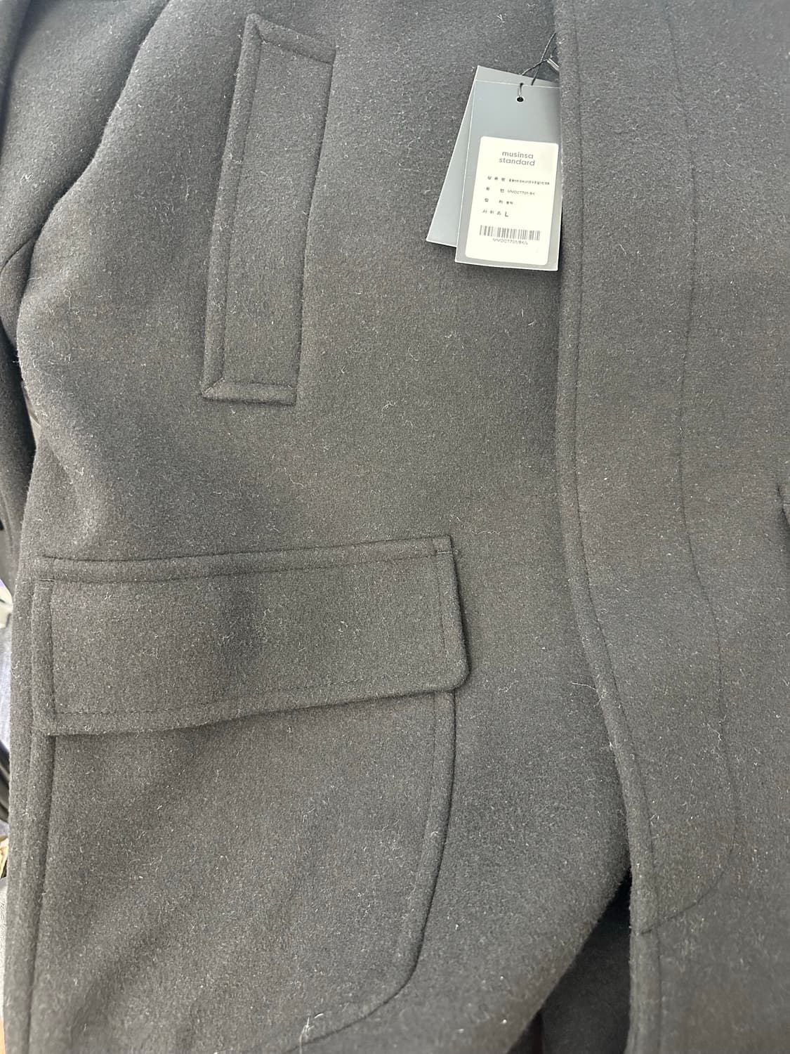 무탠다드 오버사이즈 머프 발마칸 코트(블랙) 상품이미지4