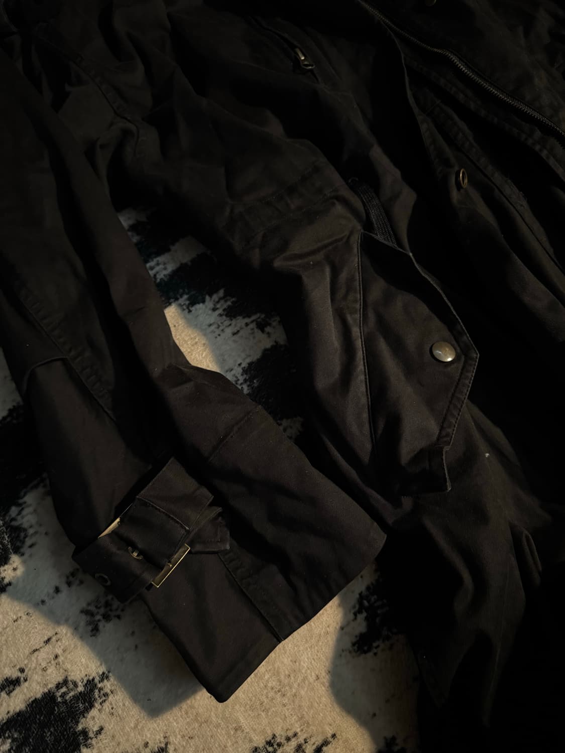 빈티지 버클 코튼 롱야상 롱코트 상품이미지3