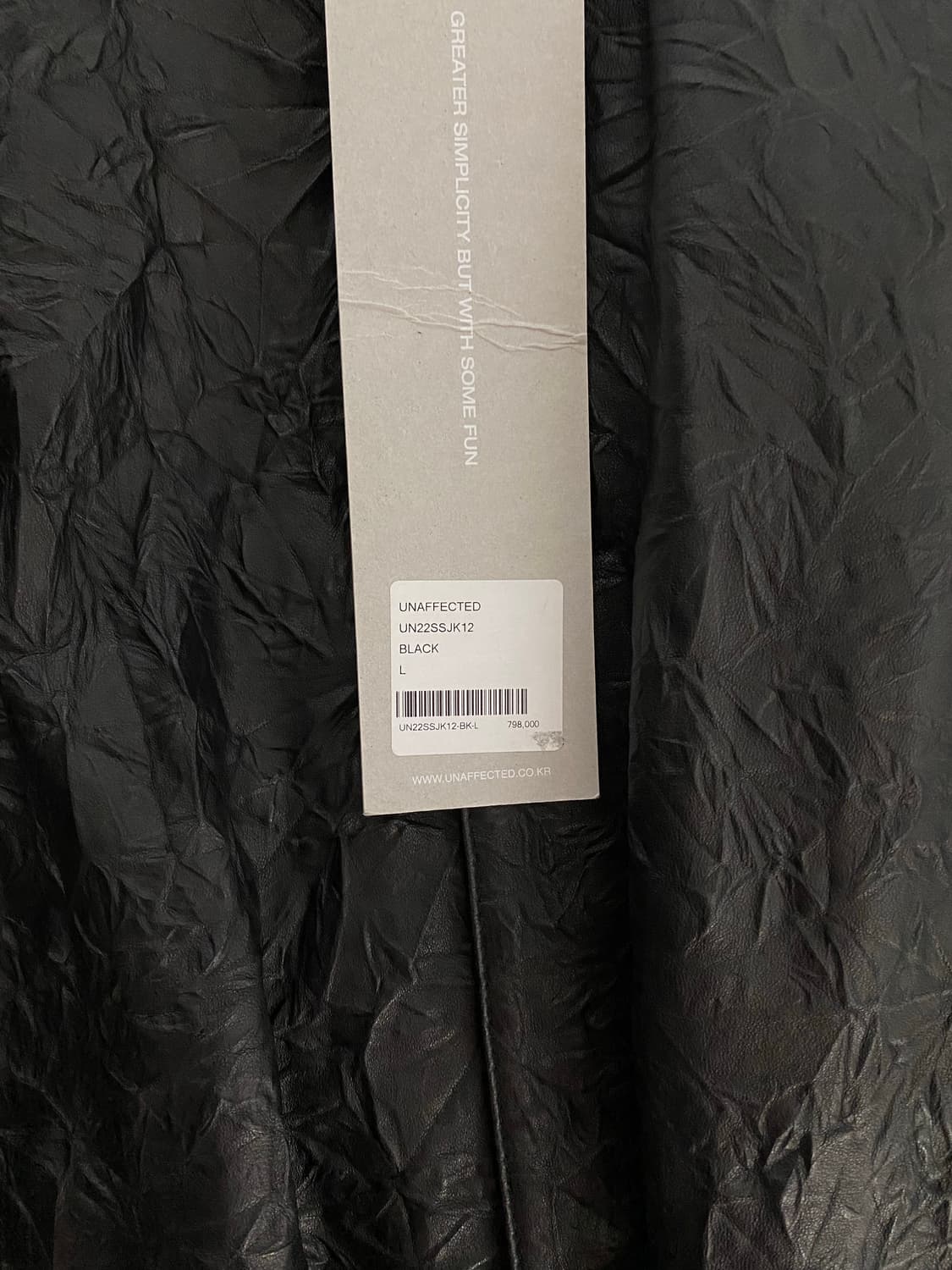 [L] 언어펙티드 드로스트링 레더 자켓 unaffected 상품이미지6