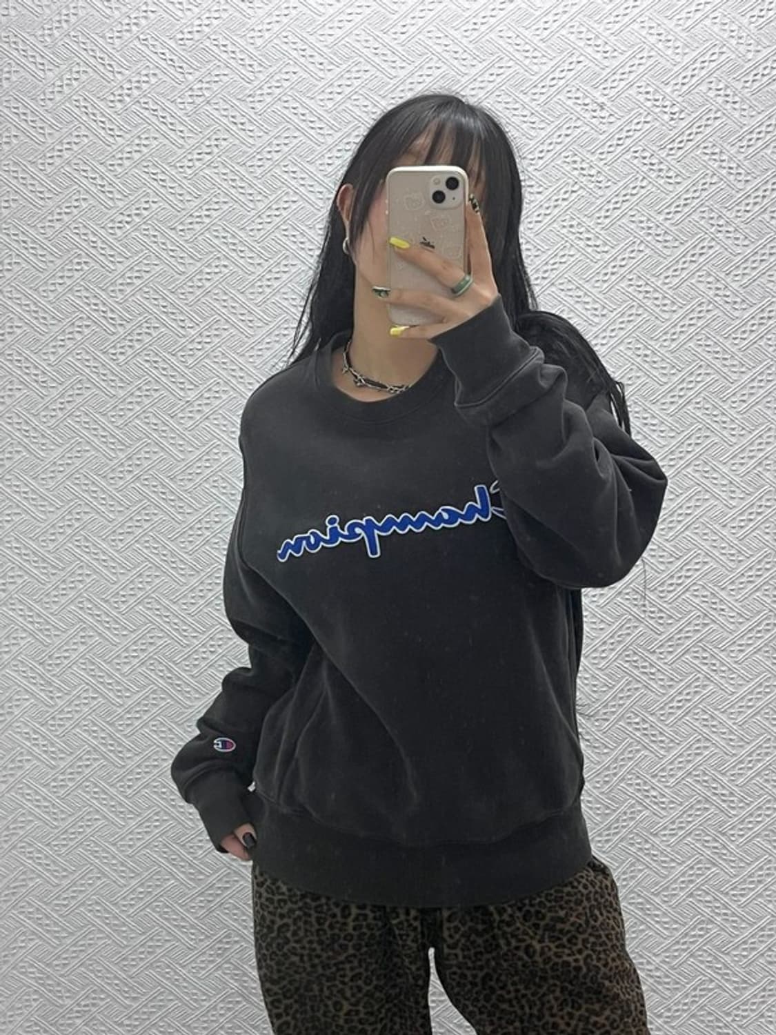 챔피언 리버스위브 레트로 빅로고 기모 맨투맨 S C07567 상품이미지1