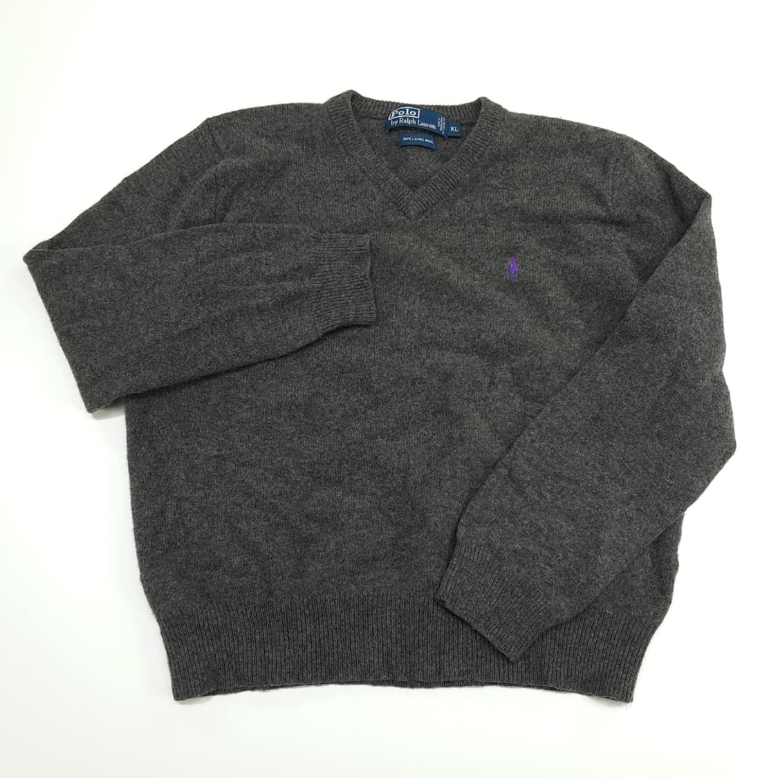 CN649W XL 랄프로렌 차콜그레이 V넥 램스울 니트 스웨터 상품이미지2