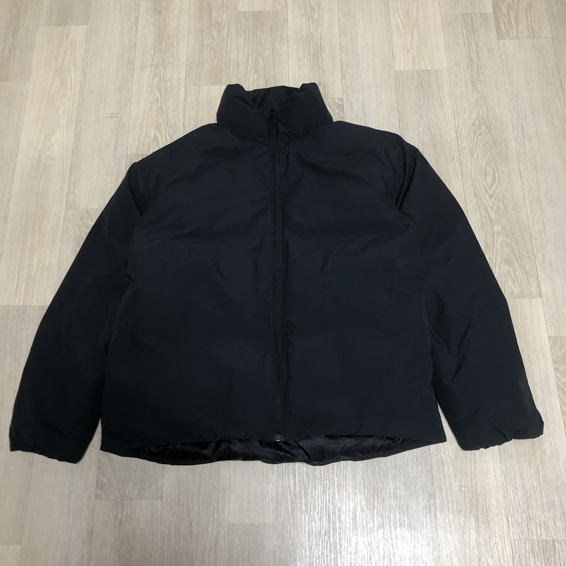 (L) 무인양품 MUJI 덕다운 미니멀 패딩 점퍼 블랙 상품이미지1