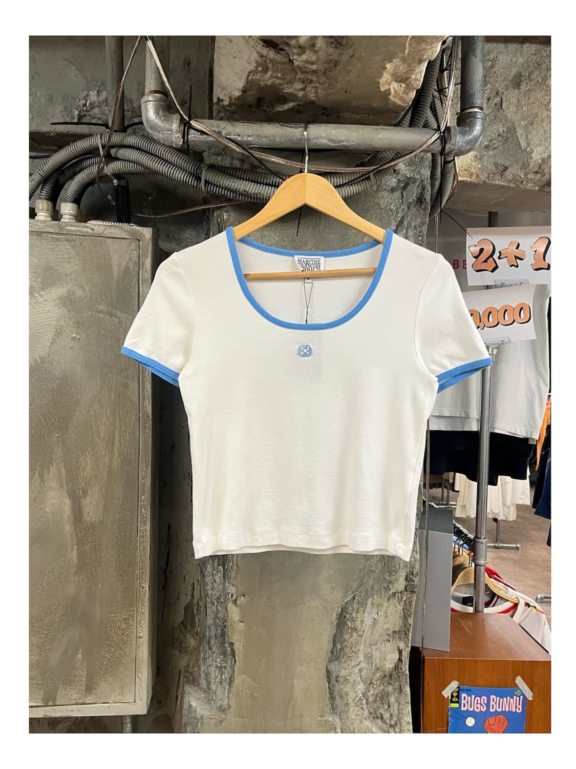 마리떼 프랑소와 저버 크롭 반팔티 화이트 M #csz3910  상품이미지1