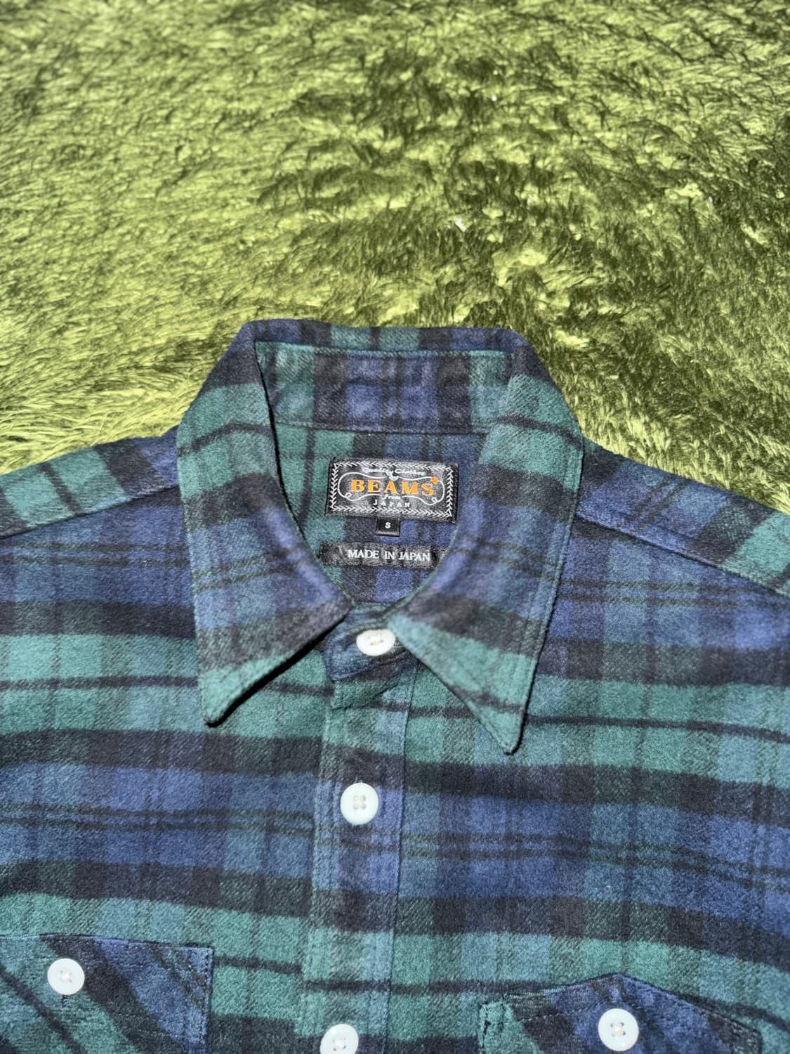 [S] BEAMS Plus 빔즈 플러스 헤비 블랙와치 플란넬 워크 셔츠 상품이미지5