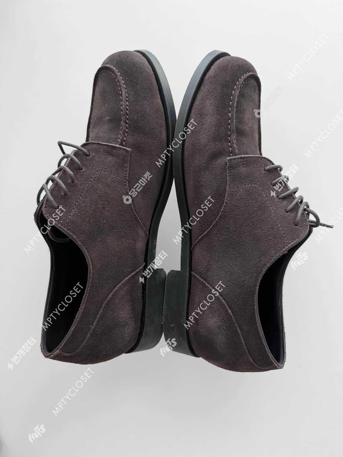 포스트맨 저널리스트 스웨이드 다크브라운 u팁 더비슈즈 상품이미지3