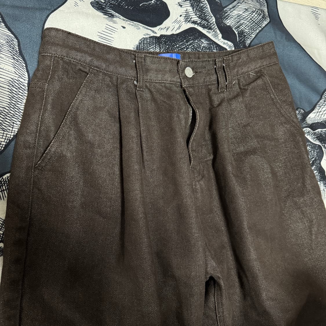 데케트 와이드 브라운 데님팬츠 32사이즈  상품이미지5