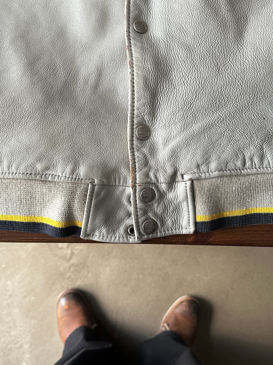 90s 아비렉스 소가죽 레더 바시티 자켓 상품이미지6