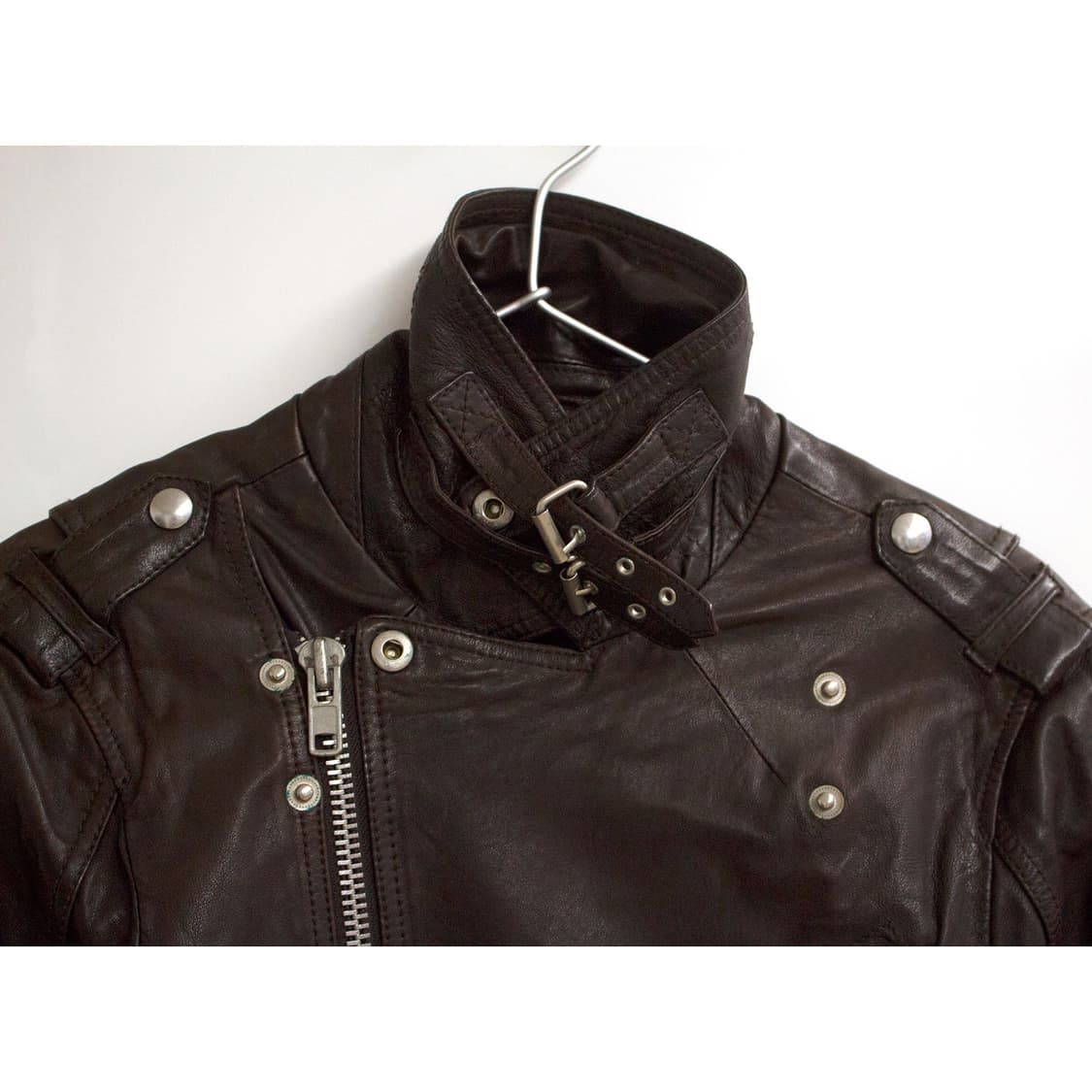French vintage 모카 레더 자켓 상품이미지6