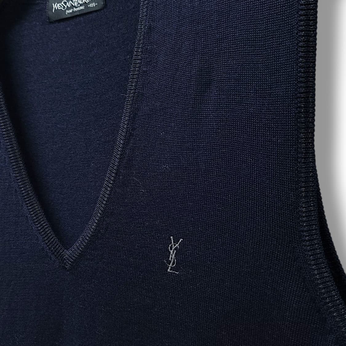 [105] 생로랑 YSL 블랙 빈티지 울 니트 조끼 상품이미지5
