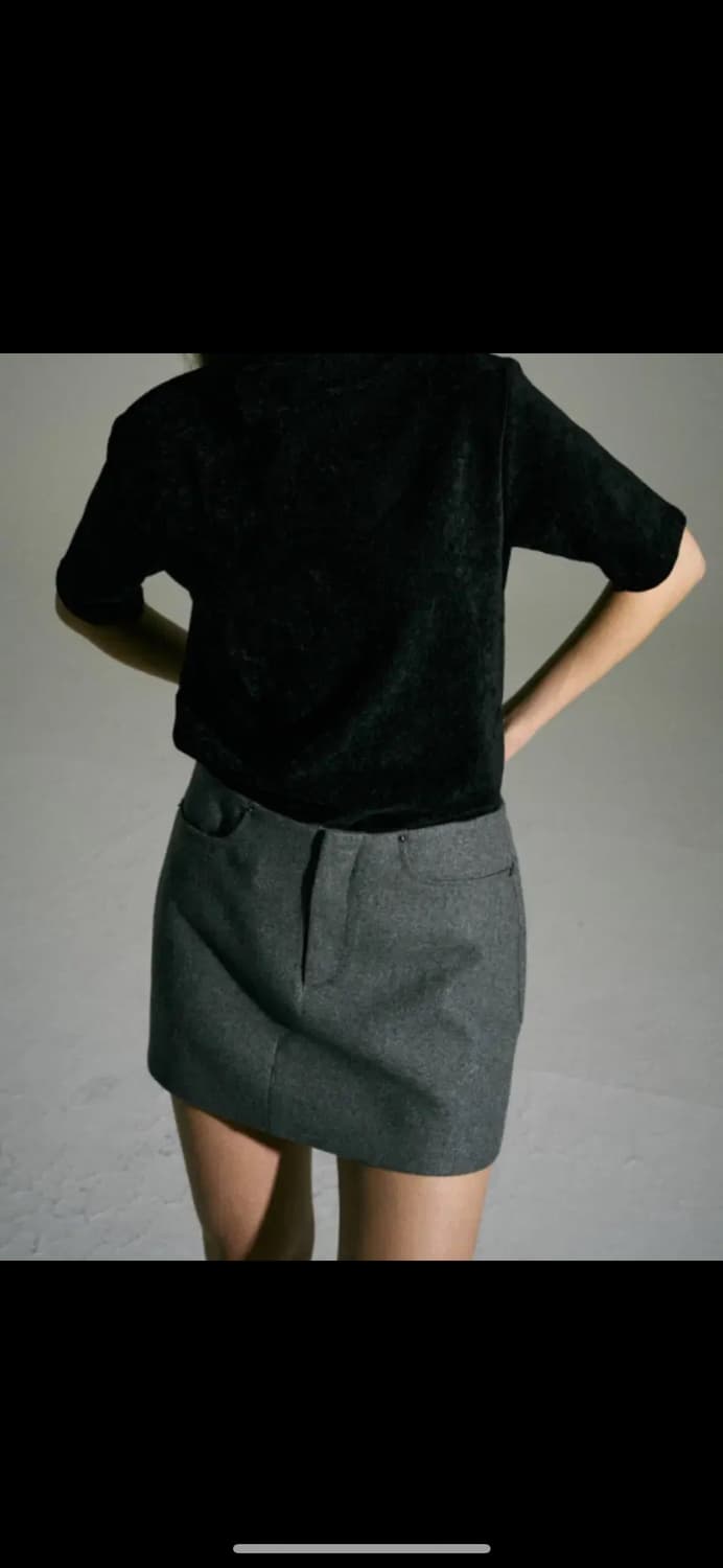 언더스탠딩 로우스커트 블랙, 그레이 s 상품이미지1