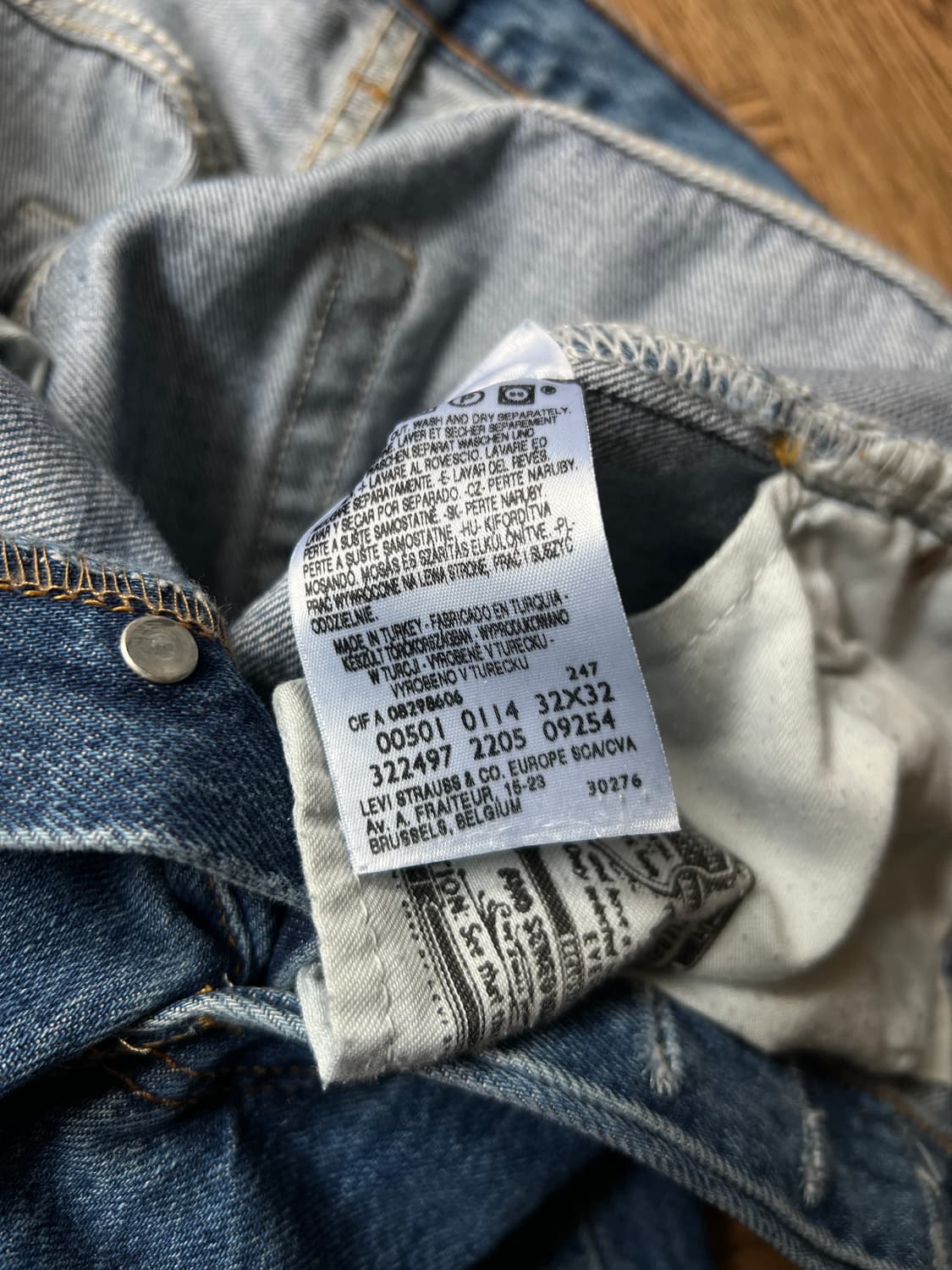 [32]리바이스 유럽 501 빈티지 워싱 스트레이트 데님 팬츠 상품이미지5
