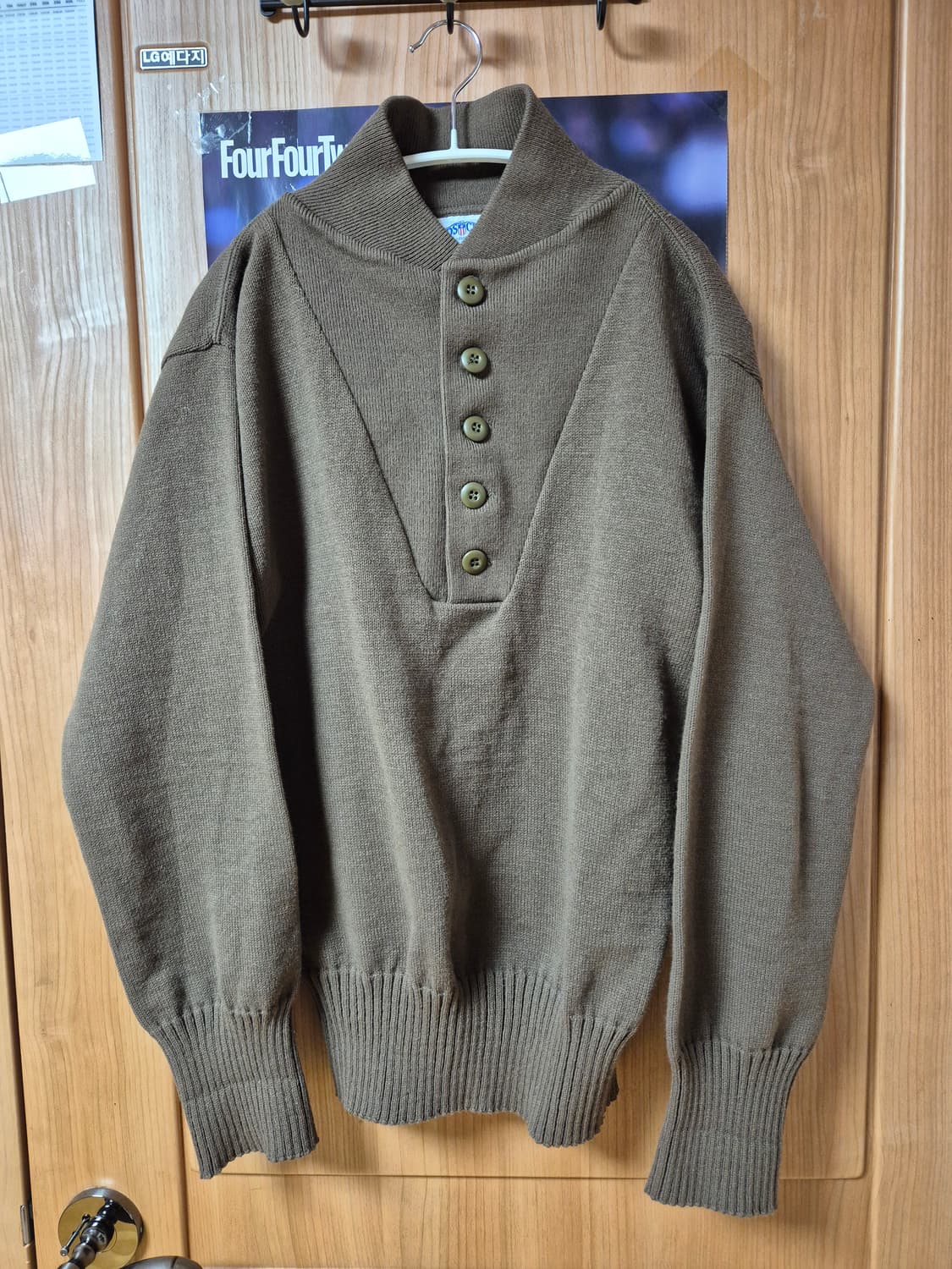 90년대 미군 오리지널 5버튼 아크릴 스웨터 L사이즈 상품이미지1