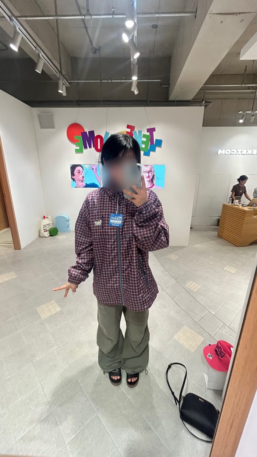 Teket Symbol Check Wind Jacket Navy 상품이미지3