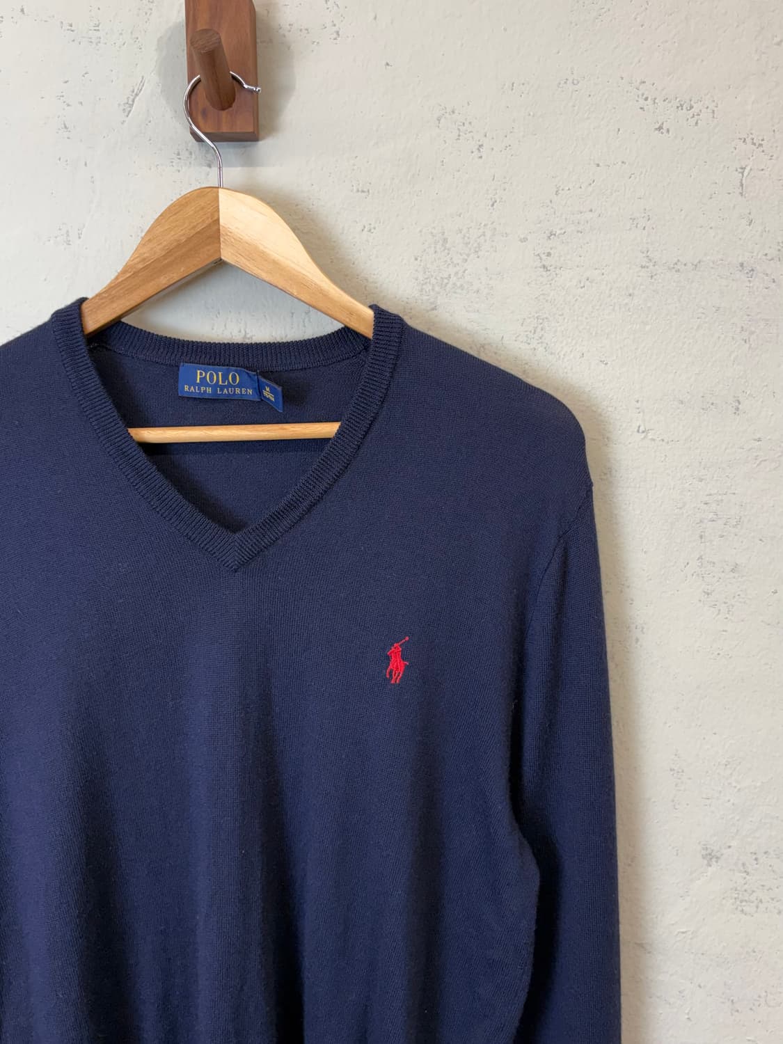 폴로랄프로렌 메리노울 네이비 브이넥 니트 상품이미지2