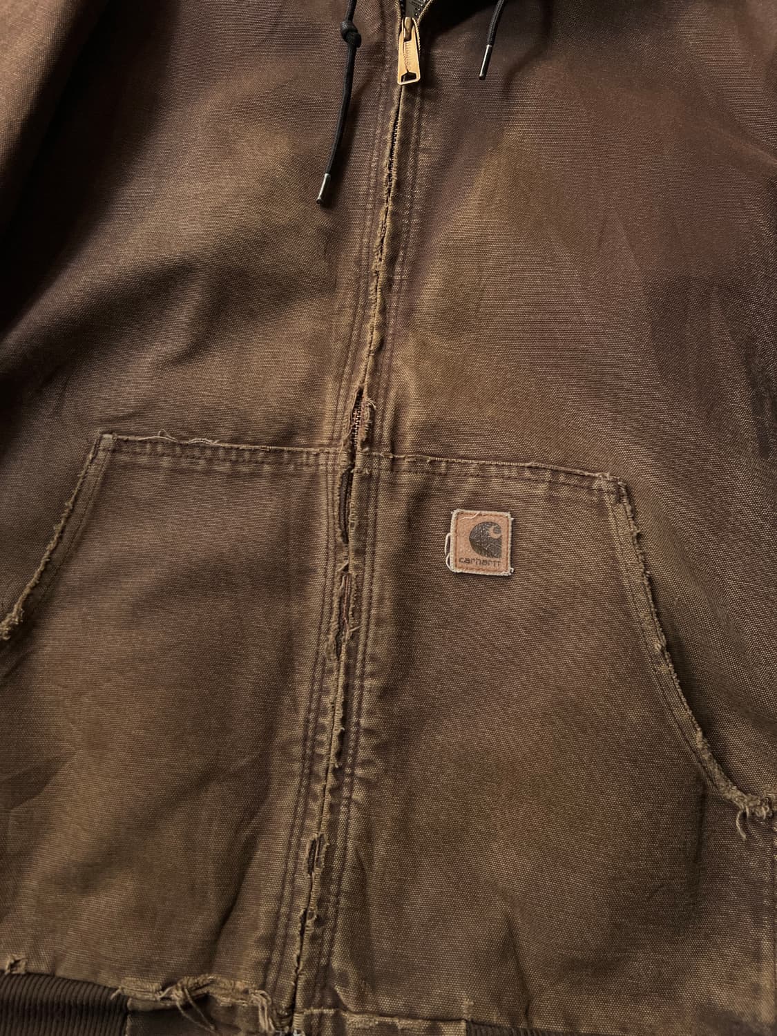 [XL]칼하트 USA J25 하드 페이딩 다크브라운 액티브 워크자켓 상품이미지3