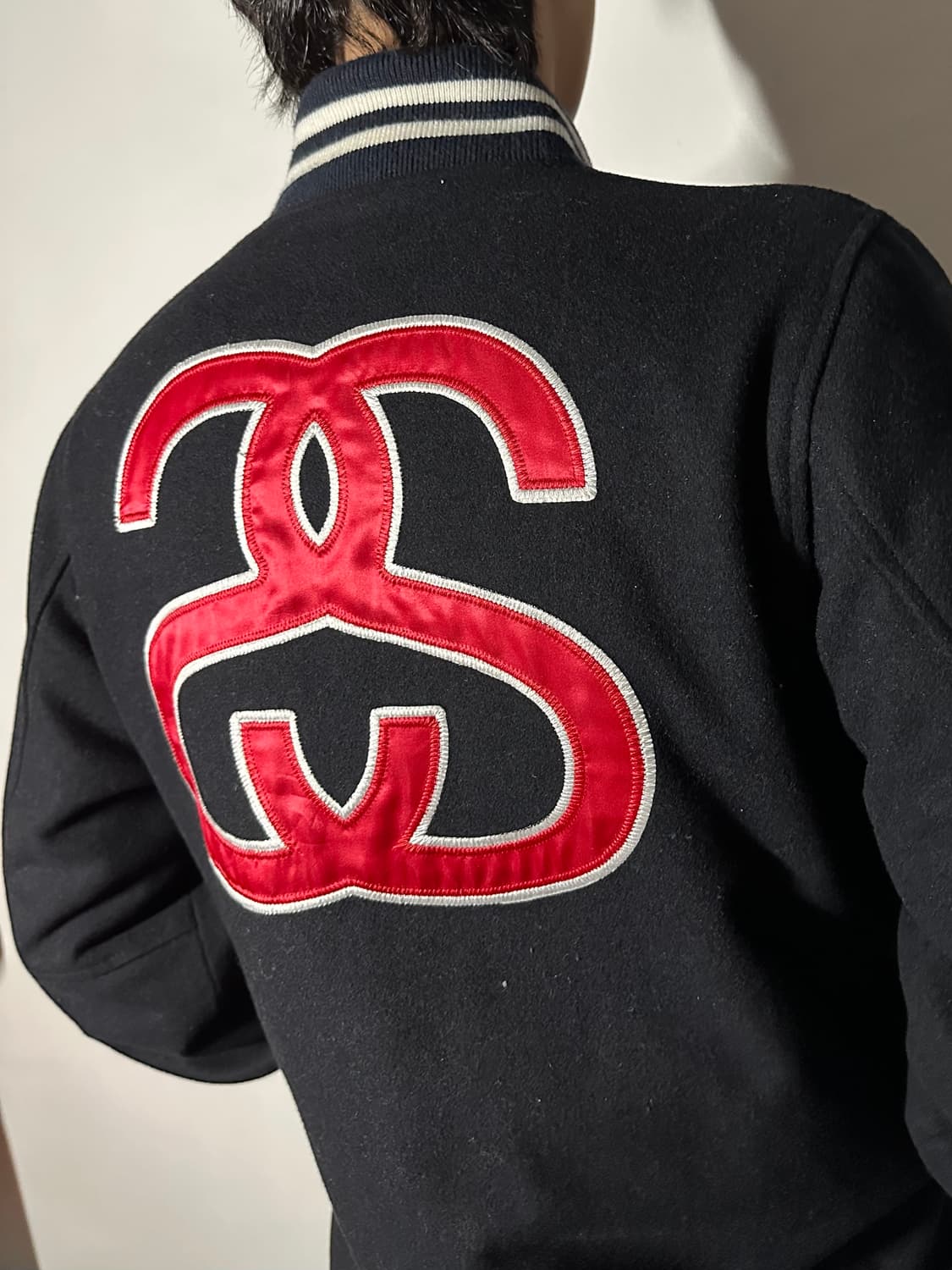 (90s) Stussy Rasta Lion Varsity Jacket 상품이미지4
