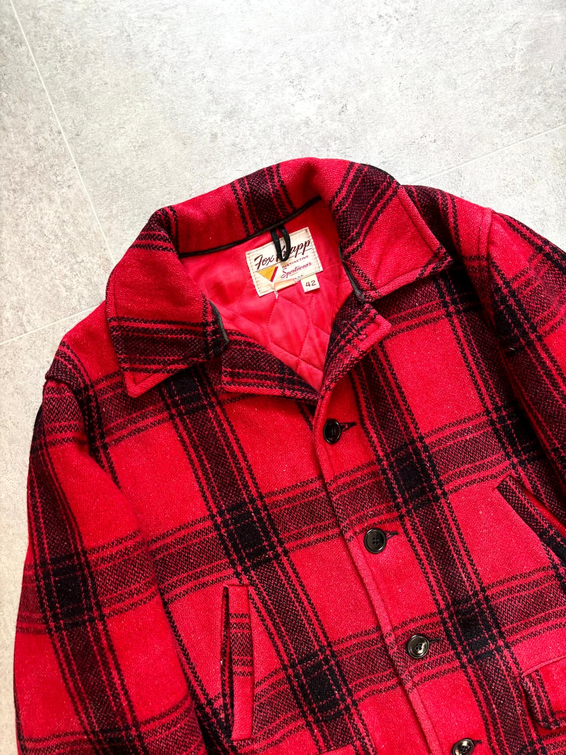 Early 70's Fox Knapp 버팔로 플레이드 울 자켓 42 상품이미지2