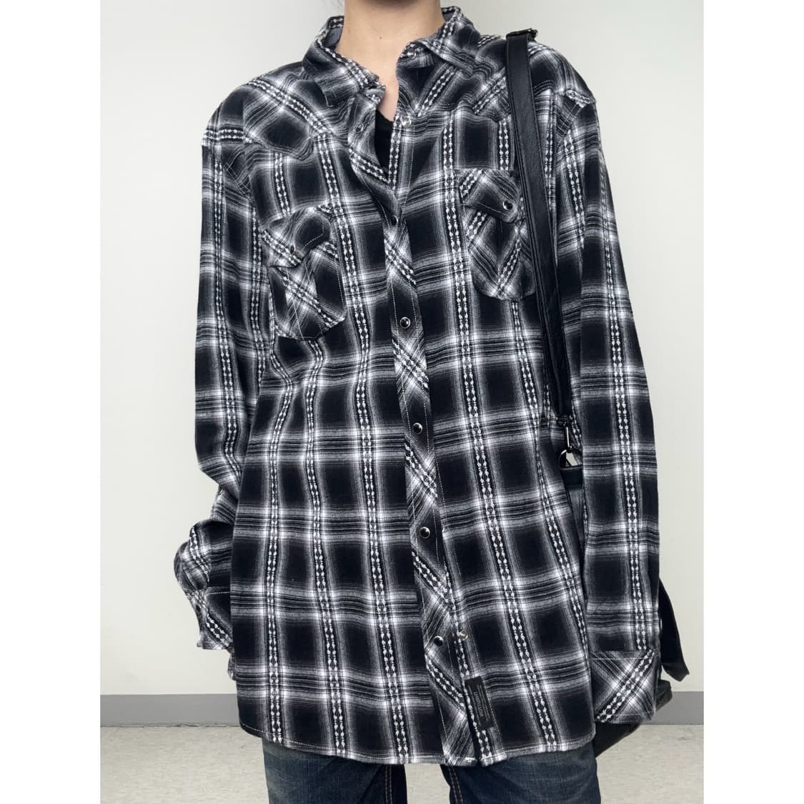 빈티지 펑크 락시크 체크 셔츠 상품이미지3