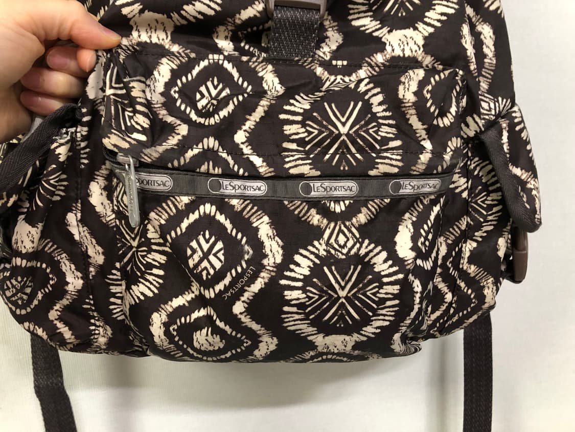 레스포삭 생활방수 에스닉패턴 복조리 백팩 배낭 _ 브라운 상품이미지2