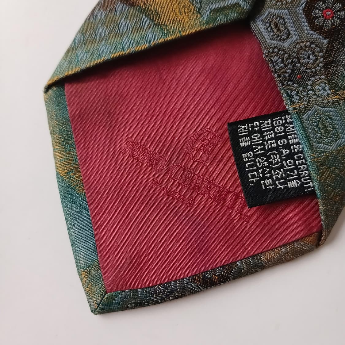 세루티 실크 그린 아트 패턴 넥타이 9.3cm A등급 A19267
 상품이미지10