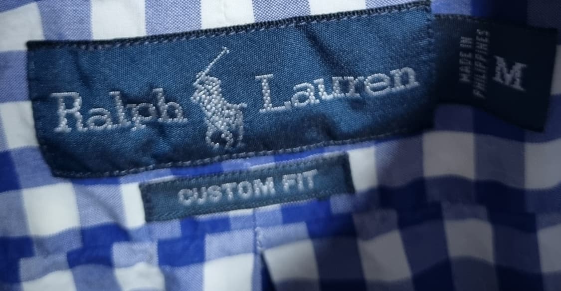 오버핏 M ) 폴로랄프로렌 블루 커스텀핏 체크셔츠 남방 상품이미지4