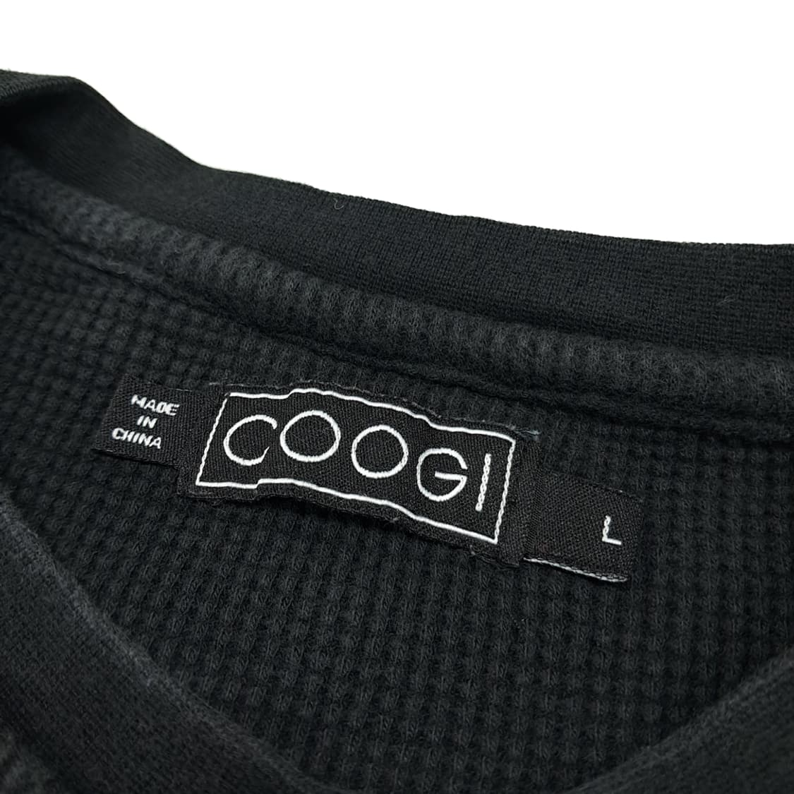 CL321 L 쿠지 00s 코튼 와플벨벳 차콜그레이 니트스웨터 상품이미지3