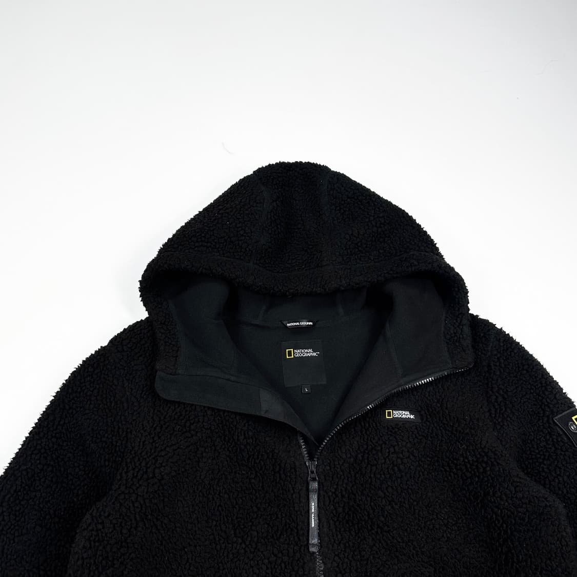 내셔널지오그래픽 블랙 후리스 후드집업 (L) 상품이미지1