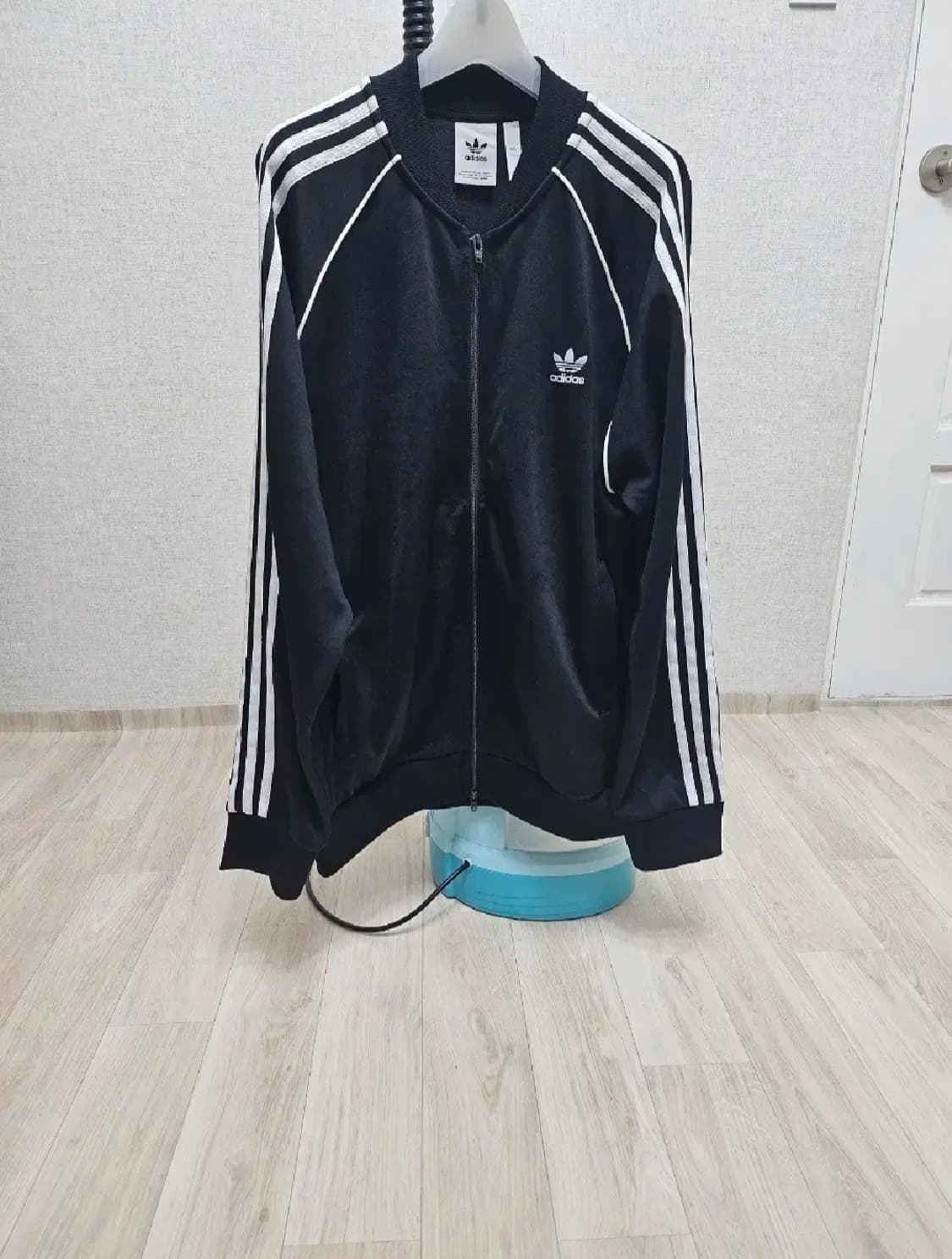 (115~120)4XL☆초대장급☆아디다스 슈퍼스타2중지퍼[검흰]트랙탑져지 상품이미지1